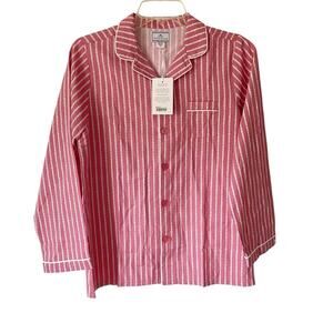 Petite Plume Twill Pajama Top Love Lines NWTs Girls Children’s size 14 Pink